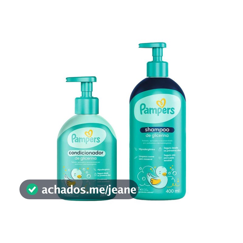 Kit Pampers Shampoo Glicerina 400ml + Condicionador Glicerina 200ml