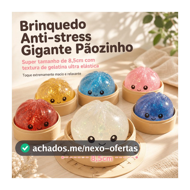 Pãozinho Anti Stress 8 5cm TPR Ecológico Glitter Base Vaporizador Alívio Estresse
