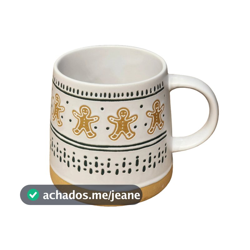 Caneca em Cerâmica Natalina Biscoito de Natal 400ml - Dinatale