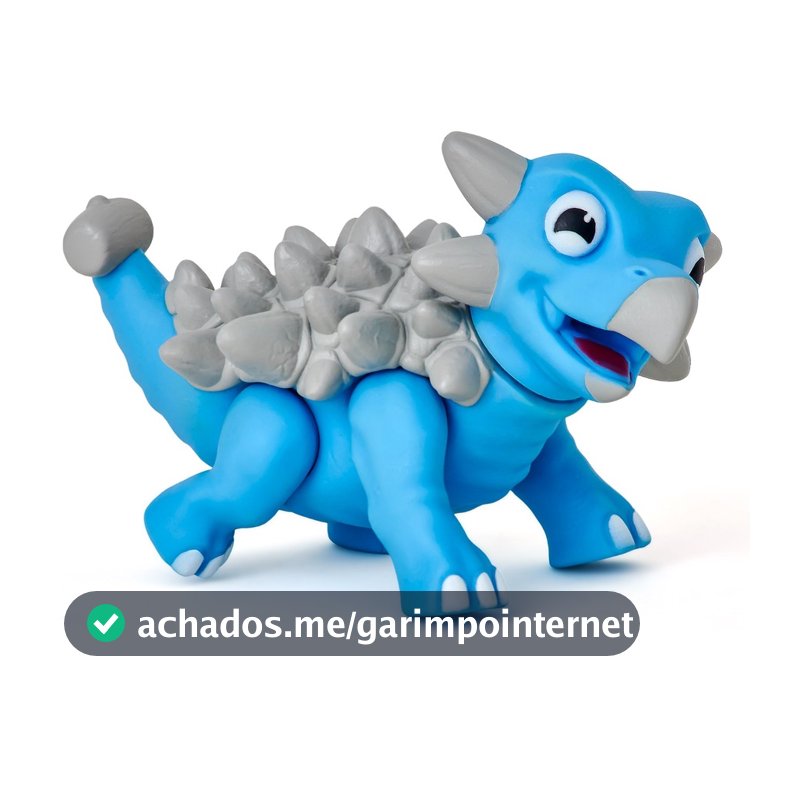 Dinossauro Infantil Vinil Macio Brinquedo Dino Ankylosaurus Azul Articulado Mordedor - Puff Toys