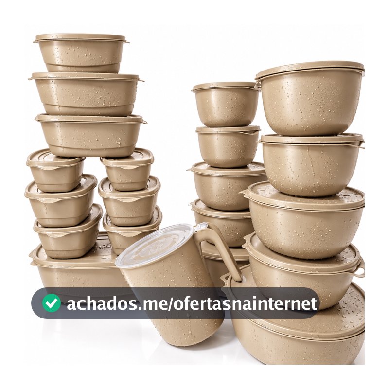 21 Potes Plásticos Multiuso com Tampa para Mantimentos, Alimentos e Marmitas