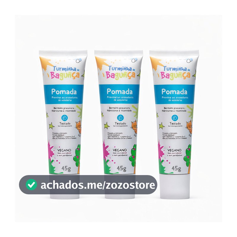 Kit 3 Pomadas Preventivas para Assaduras 45g Turminha da Bagunça Pomada Bebê
