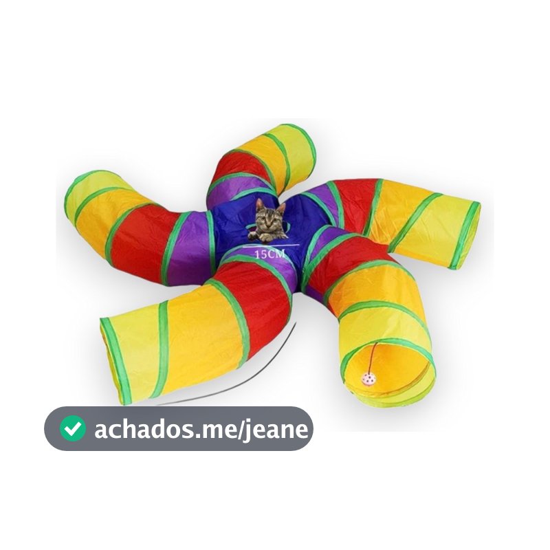 Túnel Para Cães E Gatos Pet Labirinto Com 5 Saídas Dobrável