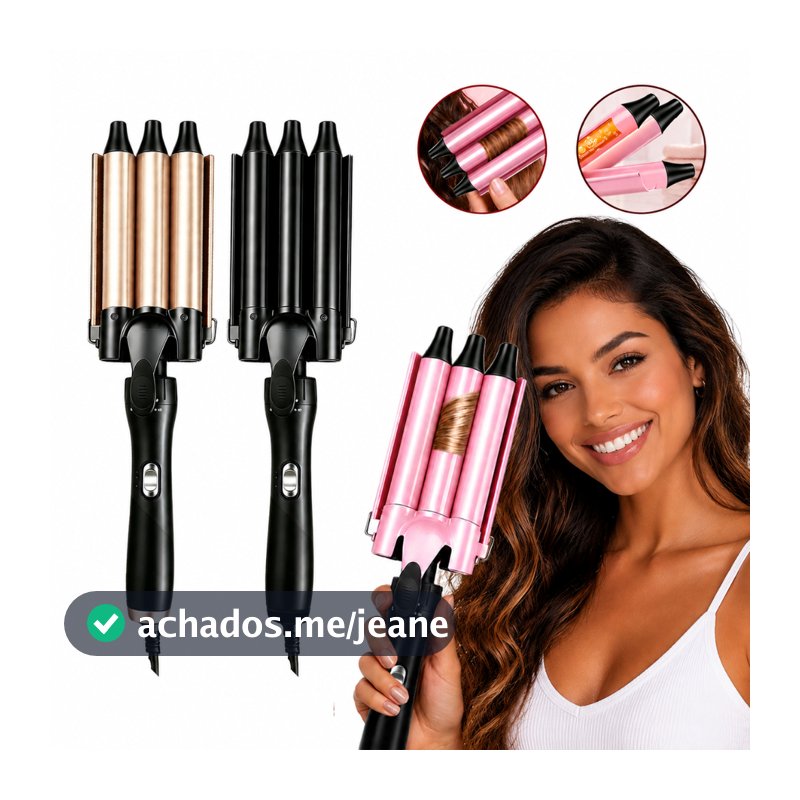 Modelador Triondas Ondulador Formador Triplo 22mm Modelador de Cachos Onda Cabelo Cerâmica Para Longo E Curto 200°C