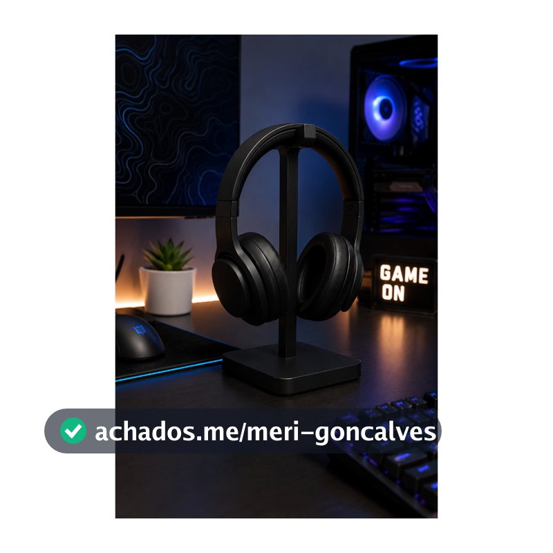 Suporte de Mesa para Headset Gamer Universal Porta Fone Organizador Preto Branco Minimalista Suporte Controle Gamer