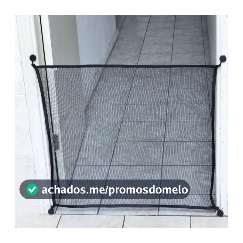 Tela Grade de Porta e Escada Proteção Cachorro Criança e Bebê PP ao G com Ganchos de Cola Dupla Face