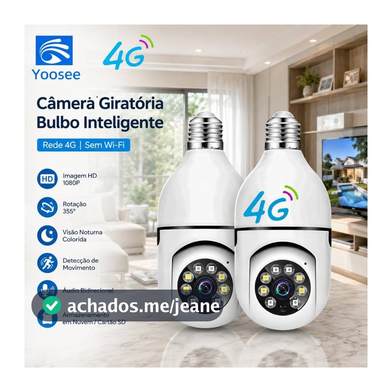 Câmera de segurança a Prova D'água sem fio gira 360 com app Yousee full HD visão notturna
