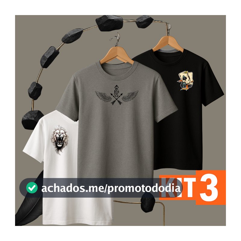 KIT 3 camiseta masculina , camisa algodão masculina , camisa masculina ,camisas masculinas 100% algodão