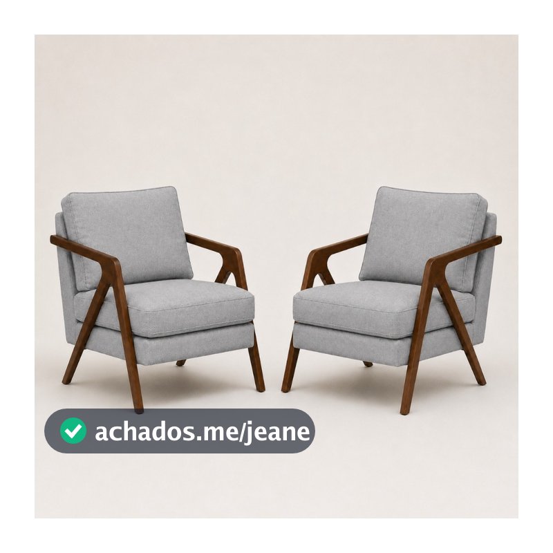 Kit De 2 Poltronas Mona Luxo Conjunto Moderno Recepção Escritório Sala Estar Design Moderno