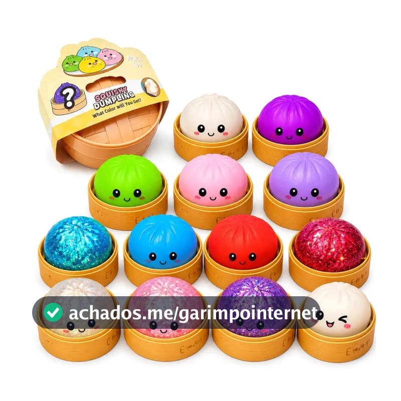Dumpling Squishy Caixa Misteriosa Mole Estresse Grande Fofa Brinquedo Sensorial Fidget Bao Chinês