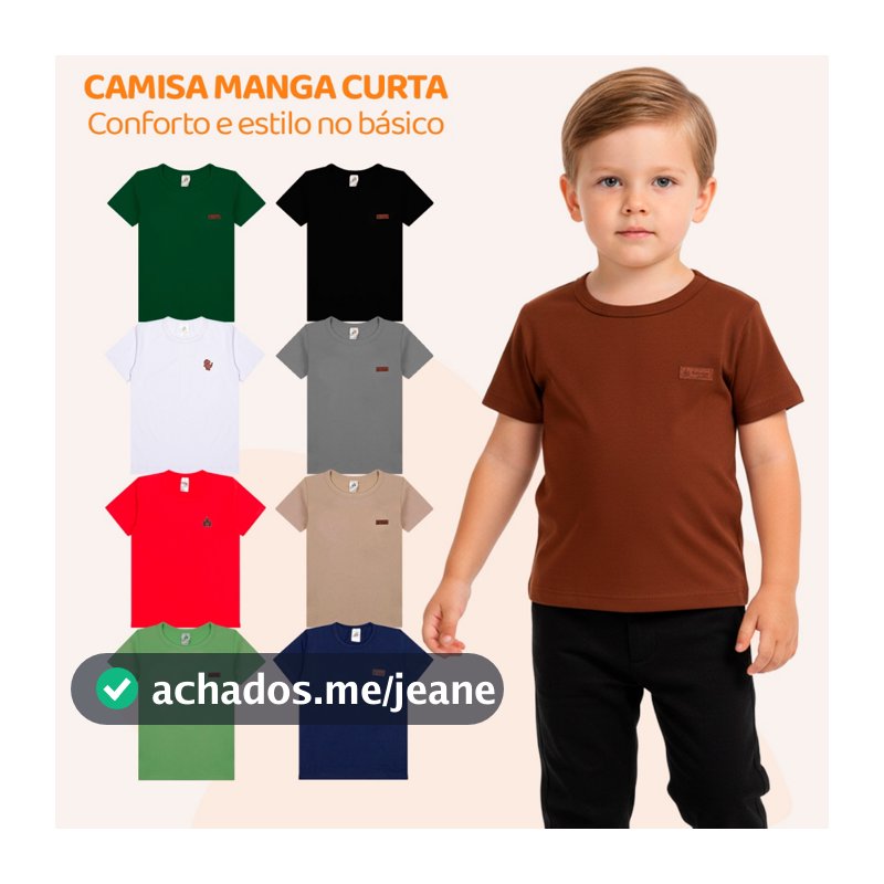 Camiseta Infantil Menino Básica Lisa Manga Curta Roupa Masculino Criança Blusa Algodão Casual Verão Escolar Kids L12