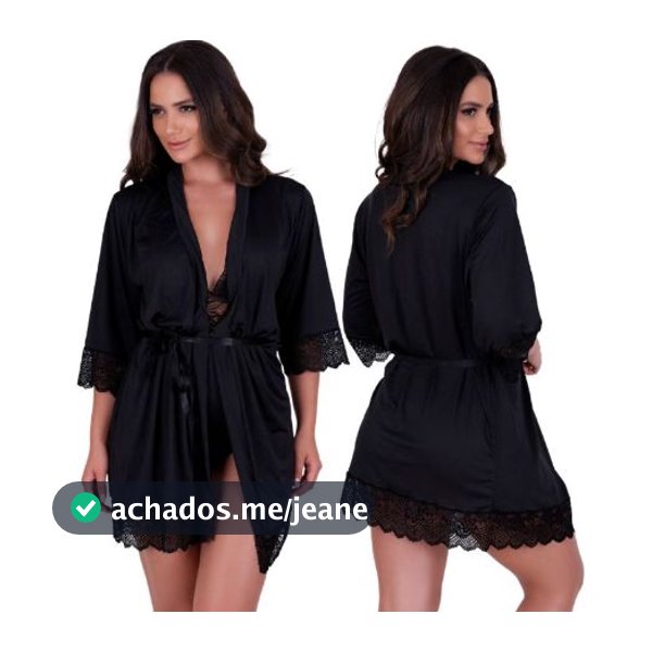 Robe Romantic Manga Média Elegante Super Fluido e Leve