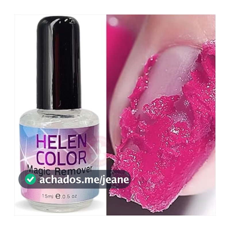 Removedor Magic Helen Color 15ml 💅 Removedor UV Gel Polygel Acrílico – Rápido e Seguro