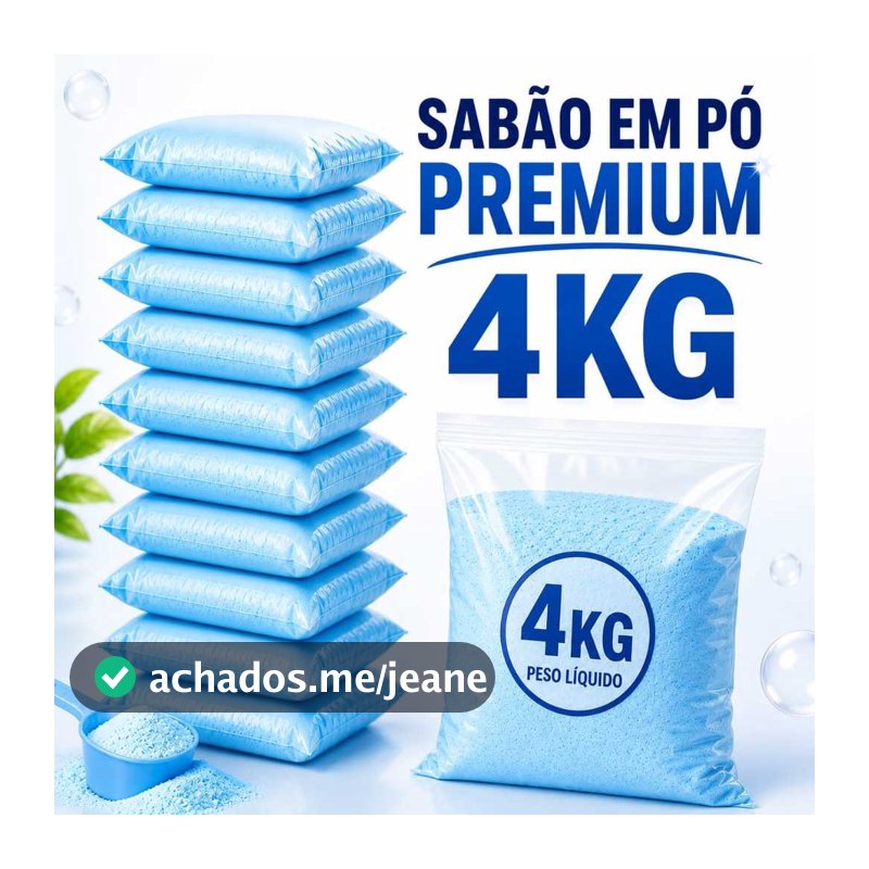 Sabão em Pó Premium 1Kg 2Kg 3Kg 4Kg Concentrado Lava Roupas Limpeza Profunda Remove Manchas Perfume Duradouro