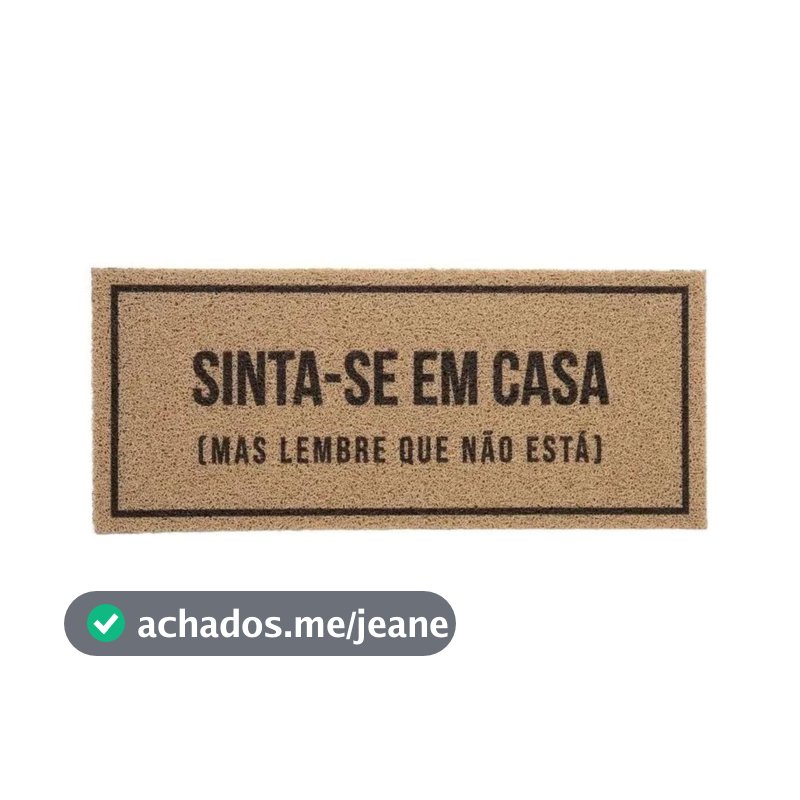 Tapete Porta Entrada Casa Capacho Vinil Sinta-se em Casa Kapazi Antiderrapante 30x70cm