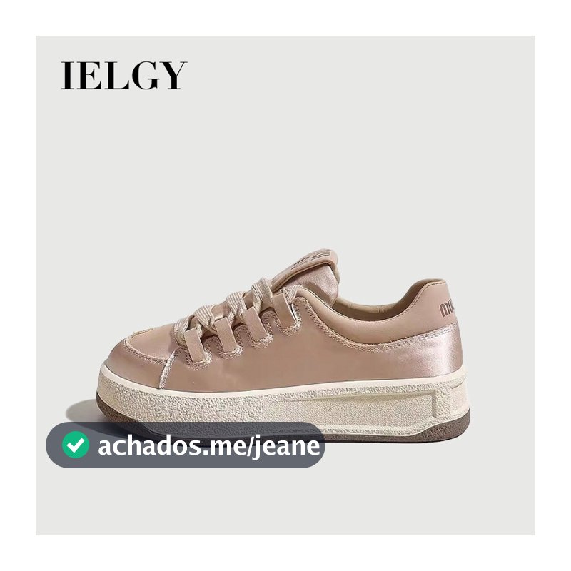IELGY Prata Rosa Moda Feminina 2026 Novos Sapatos De Cricket Sola Grossa Casual E Versátil