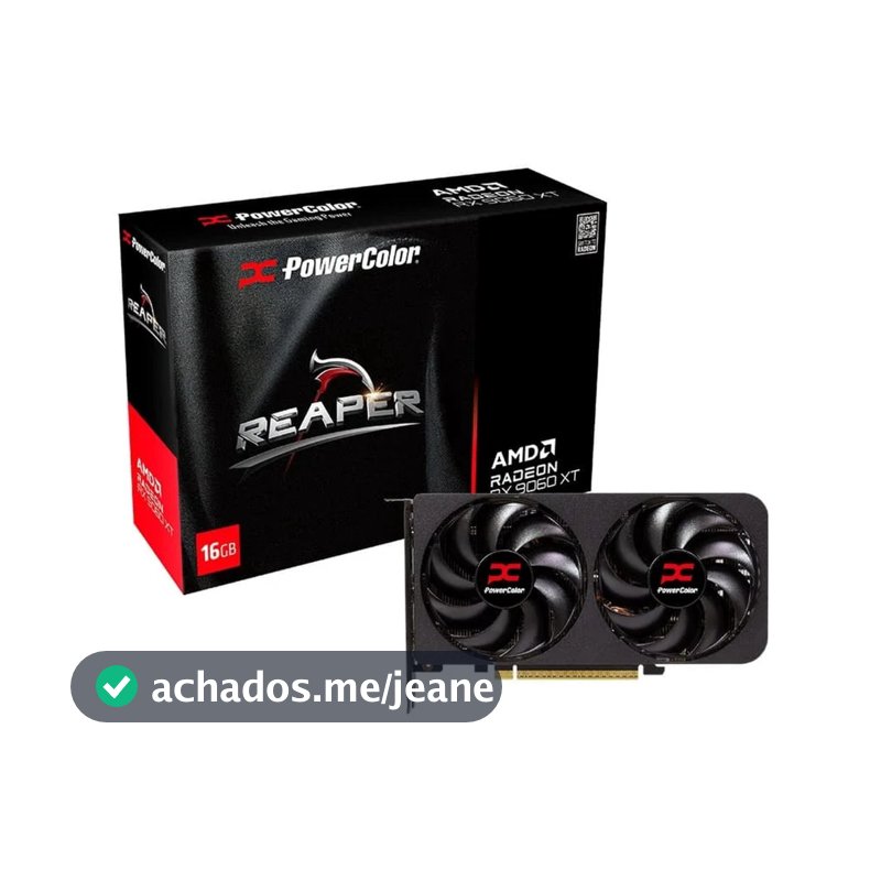 Placa de Vídeo PowerColor Reaper Radeon RX 9060 XT, 16GB, GDDR6, 128-bit, RX9060XT16G-A
