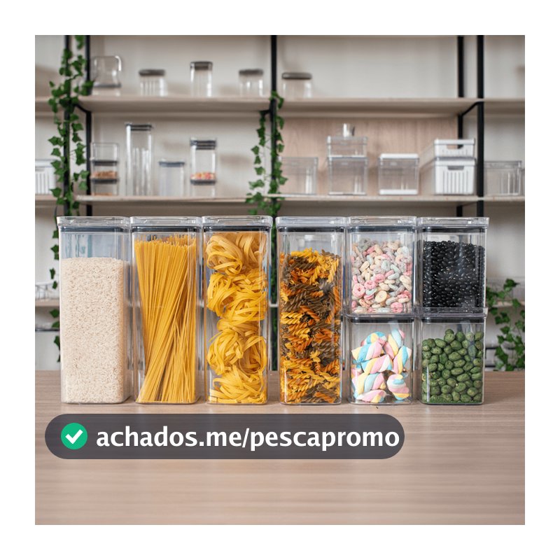 8 Potes Herméticos em Acrílico Cristal para Cozinha e Design Empilhável Organizador para Mantimentos