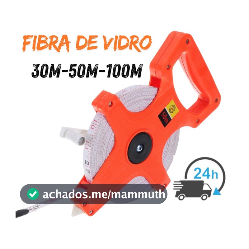 Trena De 50 Metros Fita De Fibra De Vidro Aberta 30m 50m 100m X 14mm