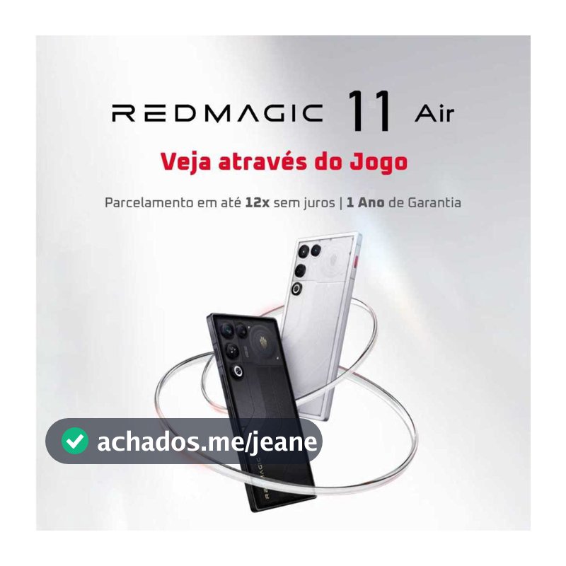 REDMAGIC 11 Air Celular Gamer 5G 12/16 + 256/512GB, Snapdragon 8 Elite, tela OLED de 6,8", 144Hz, 7000 mAh com NFC