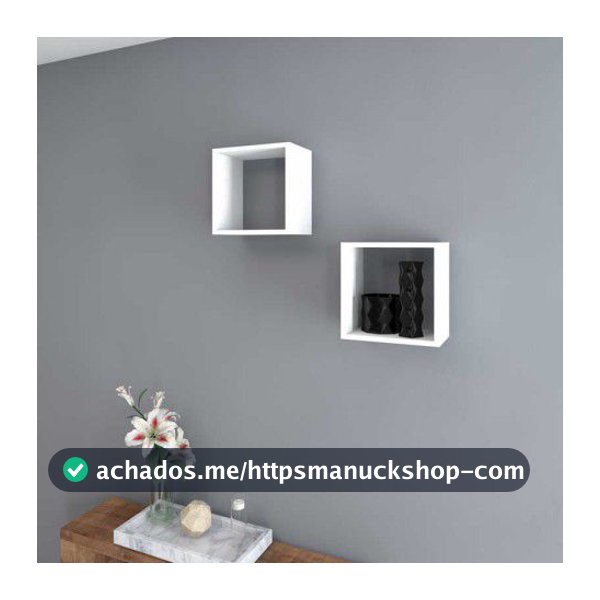 NICHO 30X30X20 Nicho em MDP de 15 mm, pintura UV Nichos Com Suporte Invisível nicho pra quarto infantil, quadrado para escritorio