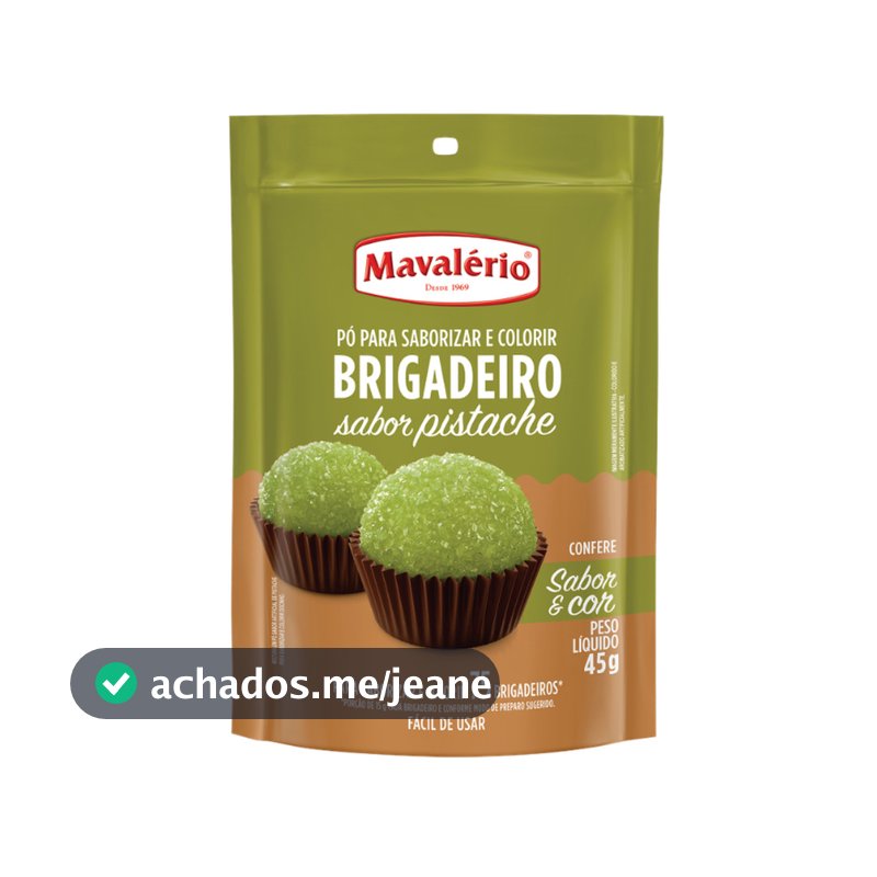 Pó para Preparo de Brigadeiro Sabor Pistache 45g - Mavalério