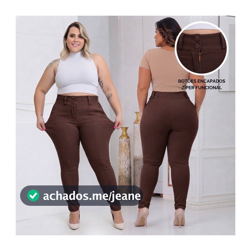 Calças Feminina social Skinny Plus size Com Lycra GG G1 G2 e G3 Alfaiataria com Elasticidade cintura Alta entrega hoje
