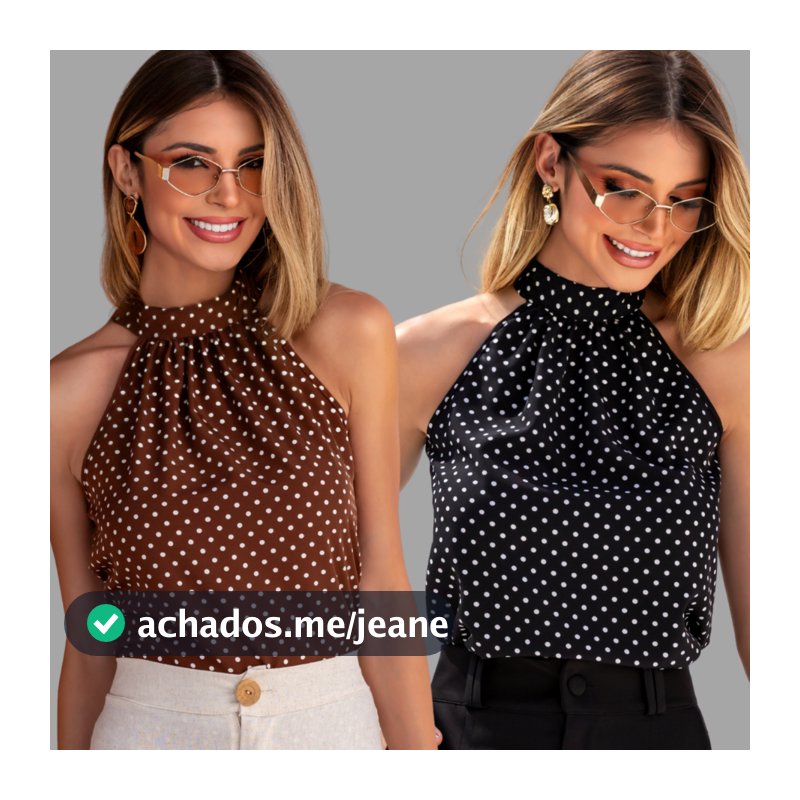 KIT 2 Blusas Femininas Regata Cava Americana Poá Bolinha Elegante Moda Verão Casual