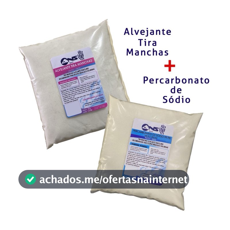 Tira manchas alvejante 1kg + Percarbonato de sódio 1kg
