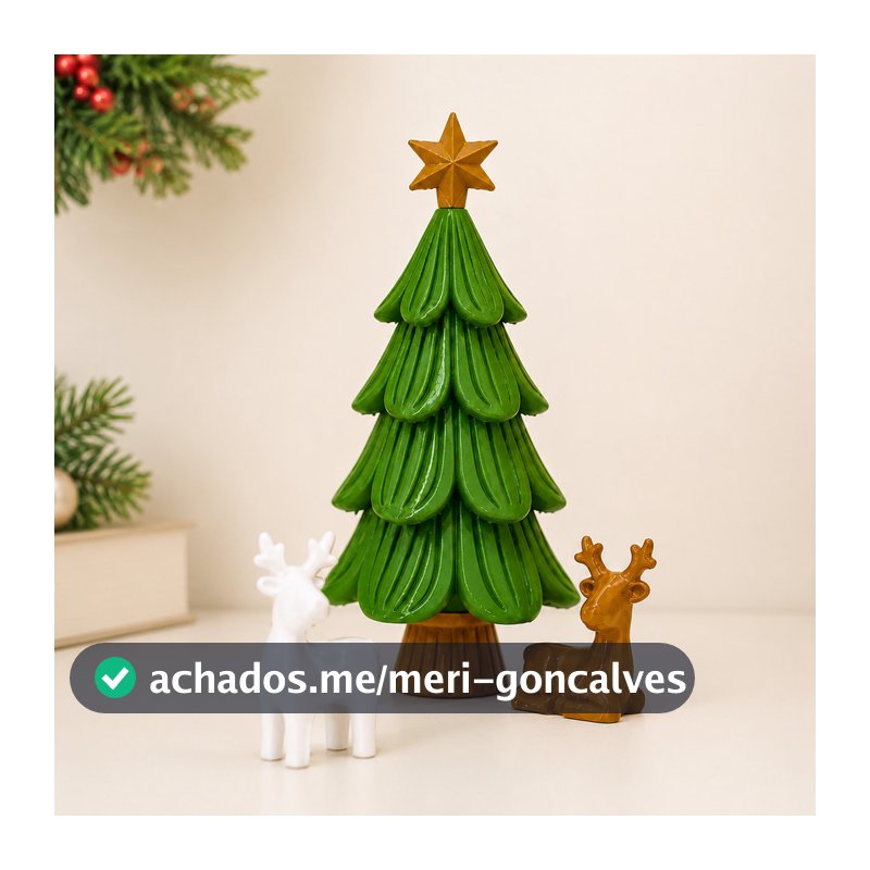 Rena Natalina com Árvore de Natal Enfeite Decorativo para Casa