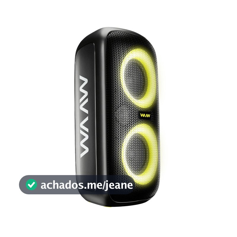 Caixa de Som Bluetooth WAAW Infinite 100 IPX4 Stereo Conexão TWS 4 Alto Falantes Bateria de Até 14H
