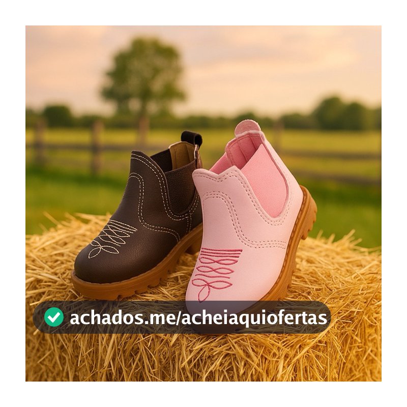 Bota Botina Country Bordada Infantil Coturno Confortável Lançamento