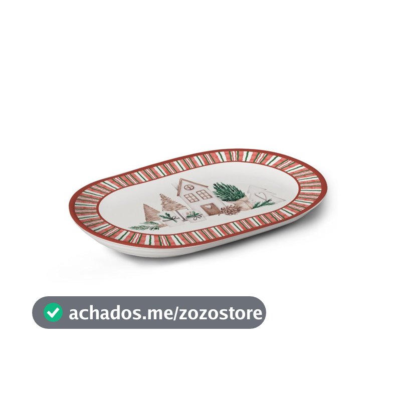 Travessa Encanto Natalino Servir Natal Cerâmica Alleanza