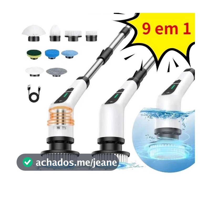 Esfregador Giratório Elétrico Escova Limpeza Elétrica 360 Graus 25W