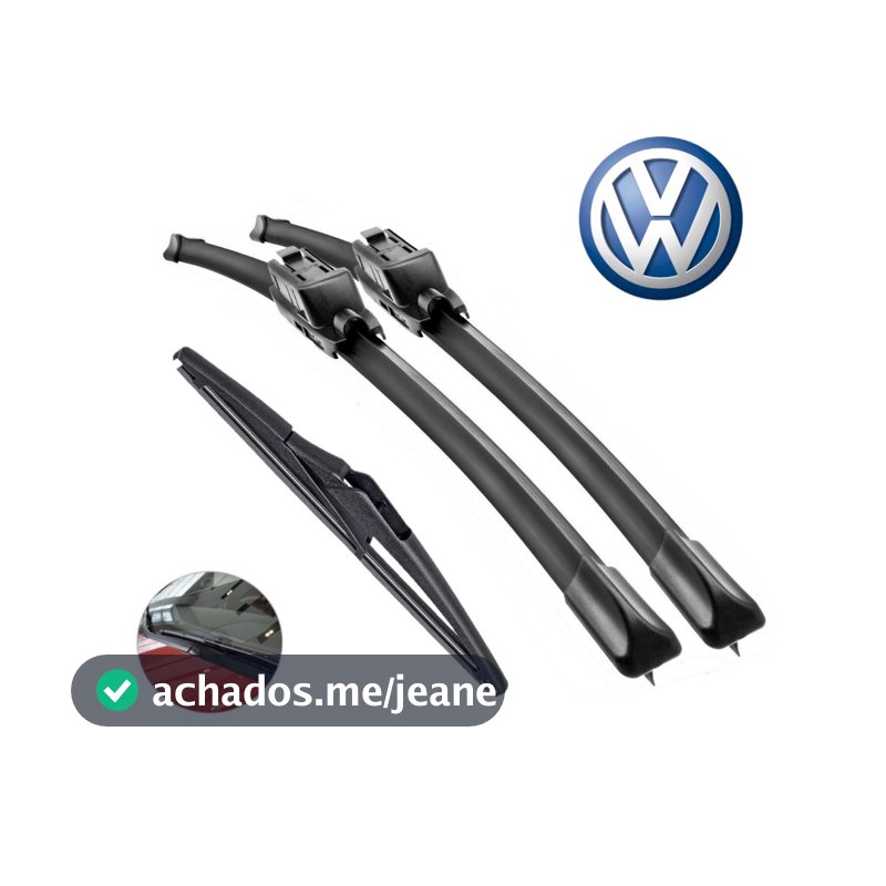 Jogo Palhetas Limpador de Parabrisa Silicone Chuva Vw Gol Fox Polo Virtus Nivus T-cros Parati