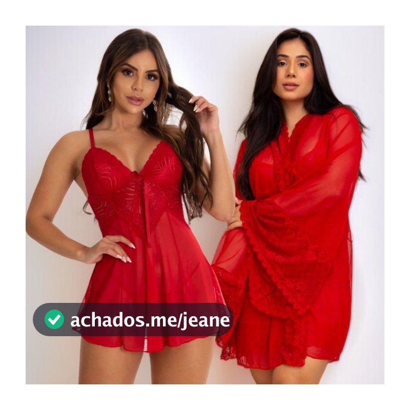Kit Camisola com Robe de Renda e Tule Transparente Feminino Lingerie Completa Sensual