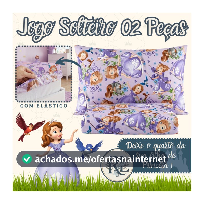 Jogo de Lençol Solteiro 02 Peças Estampas Infantil e Adulto Promoção