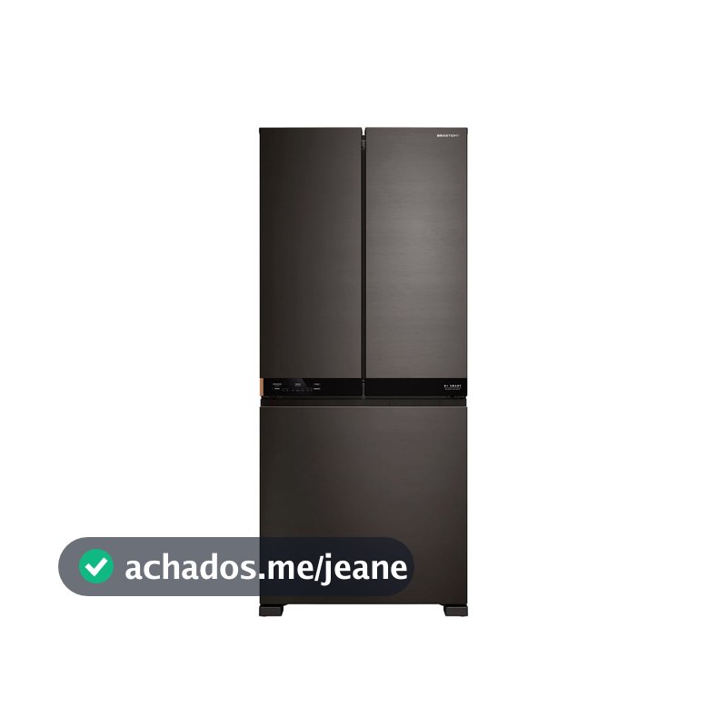 Geladeira Inteligente B= Smart 3 Portas French Door Frost Free 630L cor Black Inox Brastemp - BRO88AE