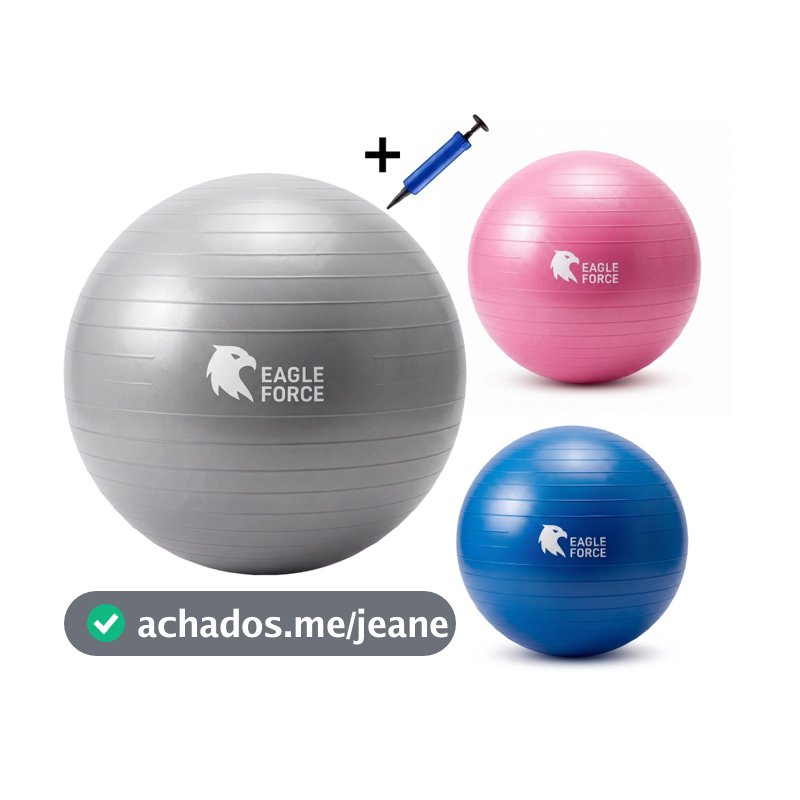 Bola de Ginástica Suíça Yoga Pilates 55/65cm com Tecnologia Anti-Estouro - Eagle Force