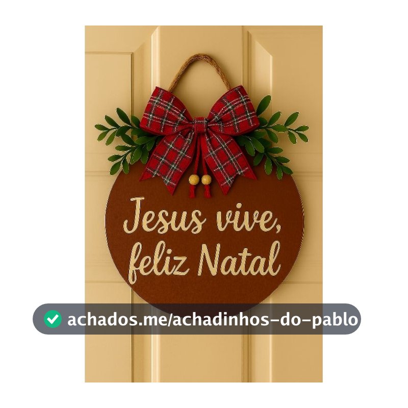 Guirlanda Jesus Vive Feliz Natal 25cm