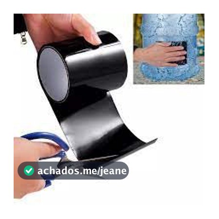 Super Fita Leak Adesiva Tape Preta 10cm X 150cm Cola Tudo Multi Aplicação