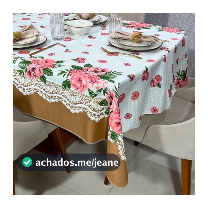 Toalha de Mesa Oxford 4 6 8 e 10 Cadeiras Retangular Quadrada Decoração Elegante Tecido Premium Estampado Envio Imediato