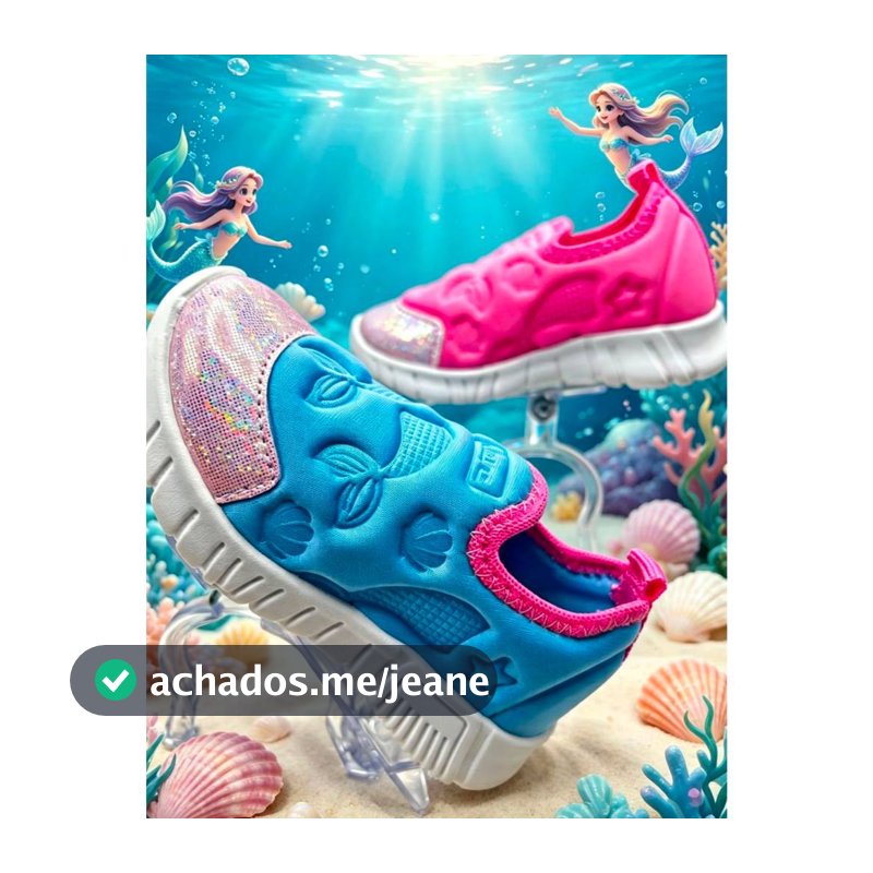 Tênis Calce Fácil Infantil Para Meninas - Estilo Sereia - Conforto Total – Praticidade e Liberdade para os Pezinhos!
