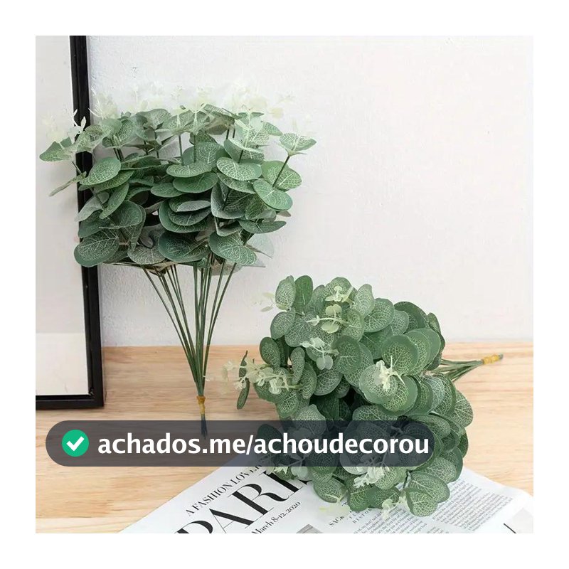 Kit 15 Galhos De Eucalipto 25cm Artificial Toque Real