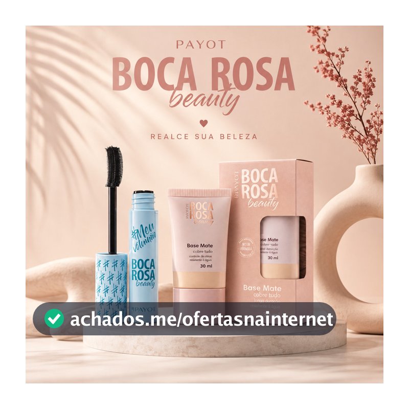 Kit Boca Rosa Beauty By Payot Base Líquida + Máscara Para Cílios Longa Duração