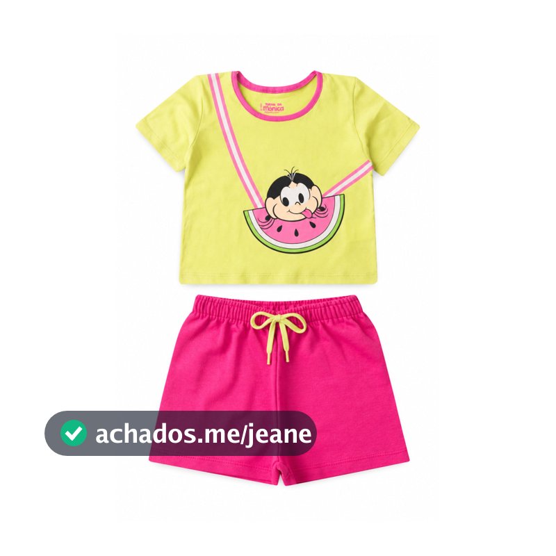 Conjunto Feminino Infantil Magali Faminta - Turma da Mônica
