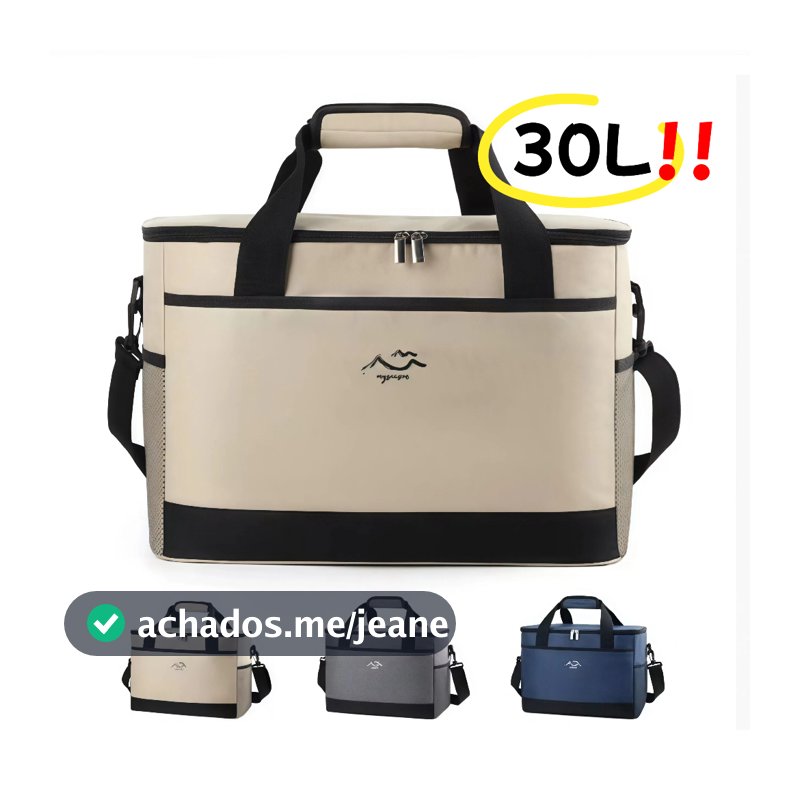 Bolsa Térmica para Família Cesta Piquenique Praia Camping 30L Feito de tecido oxford 600D premium, impermeável e durável