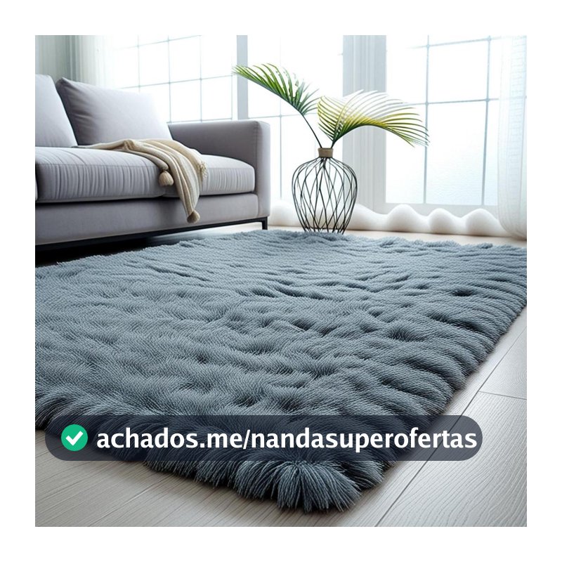 Tapete Peludo Felpudo 2,00m x 1,40m  Sala Quarto Luxuoso
