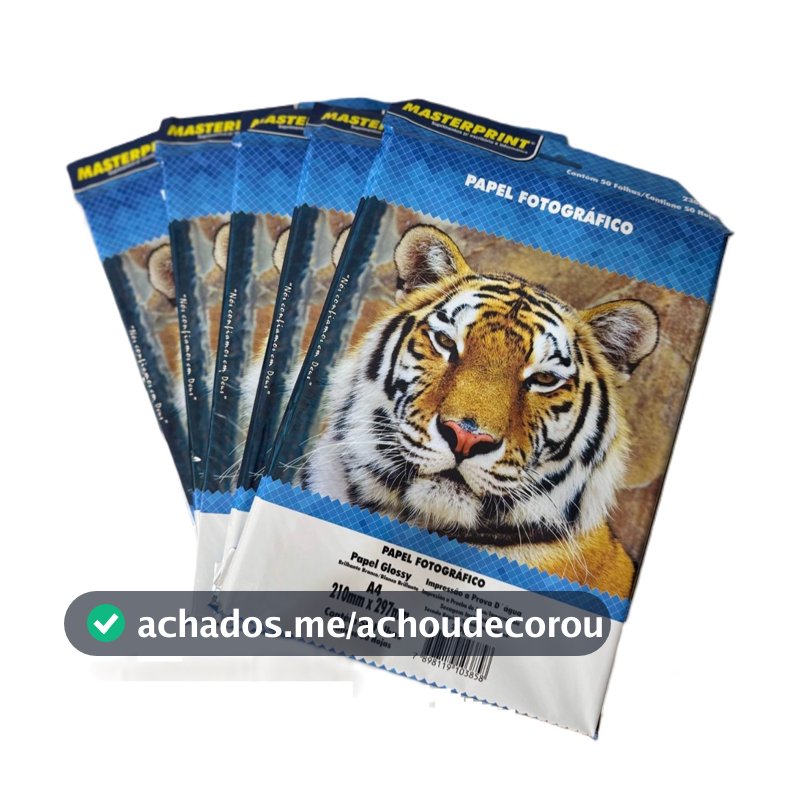 Kit 200 folhas Papel Fotográfico A4 Glossy 230g Masteprint Premium