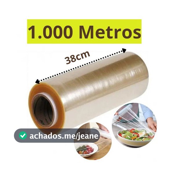 Bobina Plastico Esticavel Rolo Filme Pvc 38x1000 M Resistente